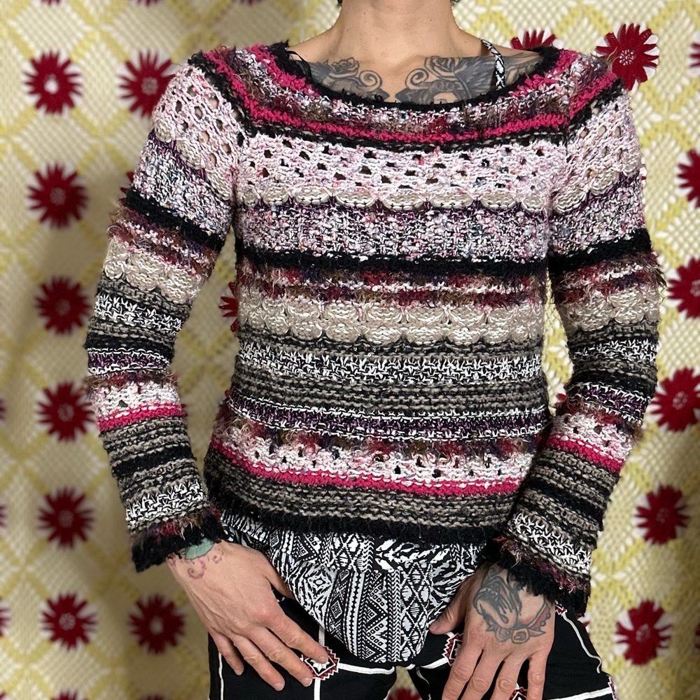 Sleeping On Snow Knit Crochet Bohemian Sweater